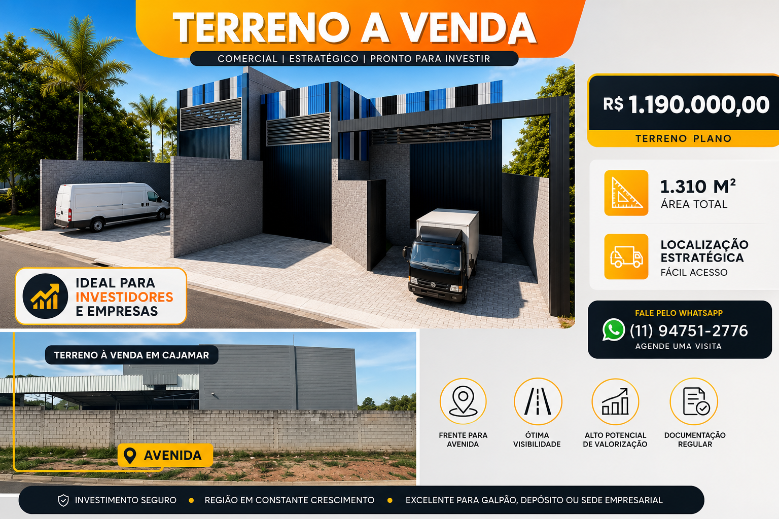 Terreno comercial 1.310m² - Km 29 Anhanguera